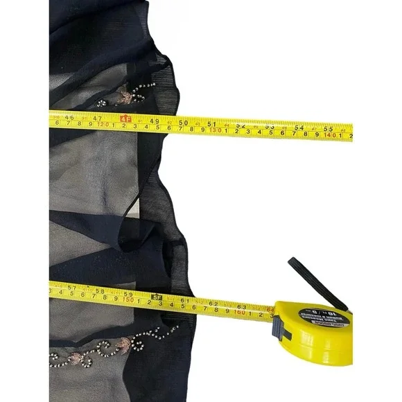 Vintage Cache Silk Beaded Open Back Formal Y2K Gown Dress Black 90s Size 2 - Picture 13 of 16